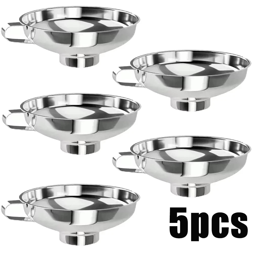 Stainless Steel Wide Mouth Canning Funnel for Kitchen Liquid Jar Filling - 19