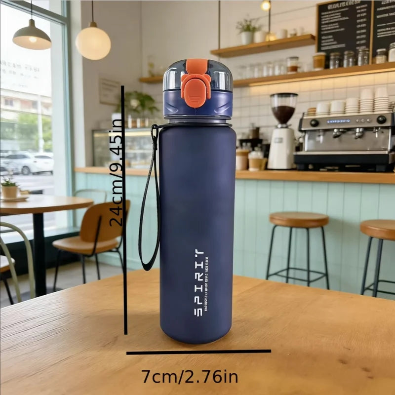 650ml Frosted Sports Water Bottle Leak Proof Gym Cup with Handle