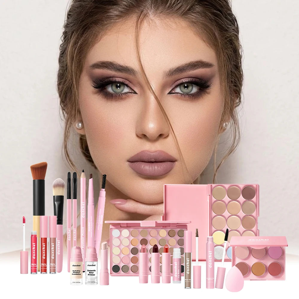 Complete Face Makeup Set Cosmetics Kit With Brushes