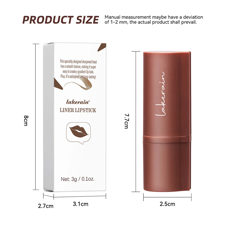 Waterproof Nude Brown Lip Liner Pencil Contour Makeup Tint - 14