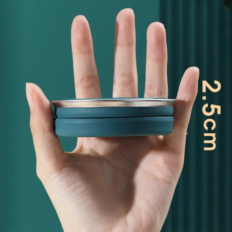 Portable Silicone Collapsible Cup Foldable Travel Mug with Lanyard