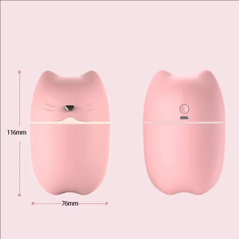 Cute Cat USB Mini Humidifier Desktop Mist Maker with LED Night Light