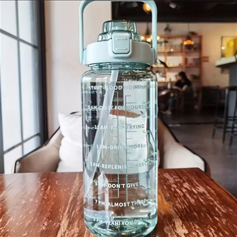 2000ml Large Sports Water Bottle BPA Free Leak Proof Jug with Straw - 6