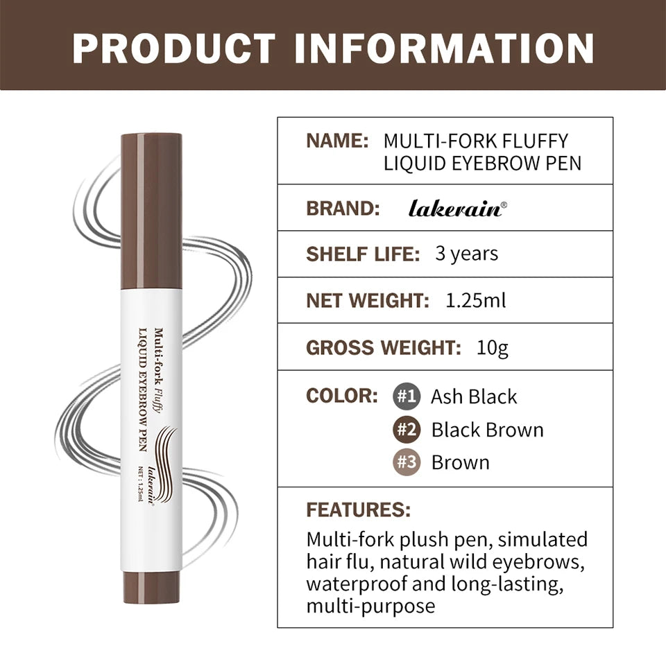 Waterproof Liquid Eyebrow Pencil Multi Fork Tattoo Pen