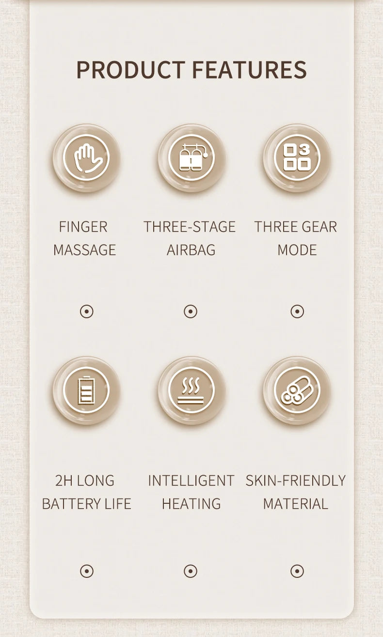 Wireless Hand Massager Airbag Compression Palm and Wrist Machine