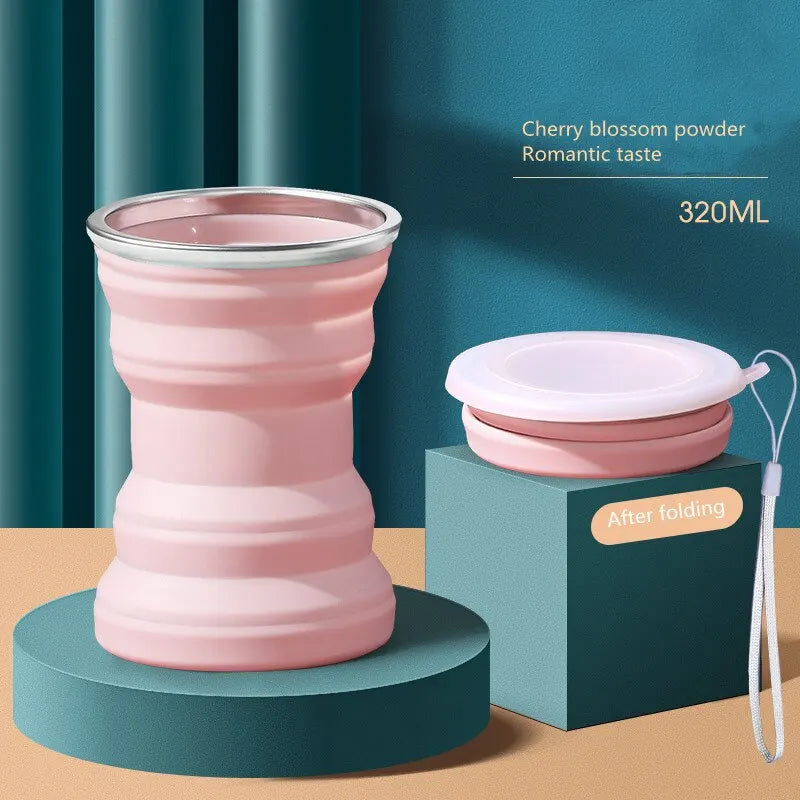 Portable Silicone Collapsible Cup Foldable Travel Mug for Hot Drinks