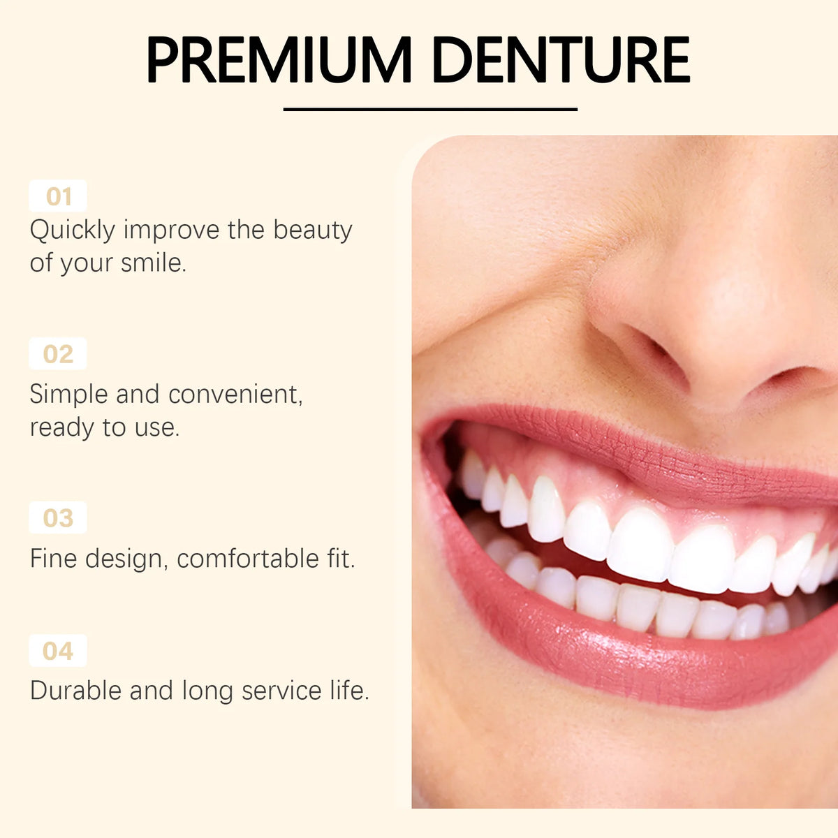 Silicone False Teeth Dentures Flexible Cosmetic Denture Reliner Kit
