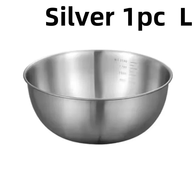 Stainless Steel Mixing Bowl Set - Nesting Salad & Kitchen Prep Basin - 21