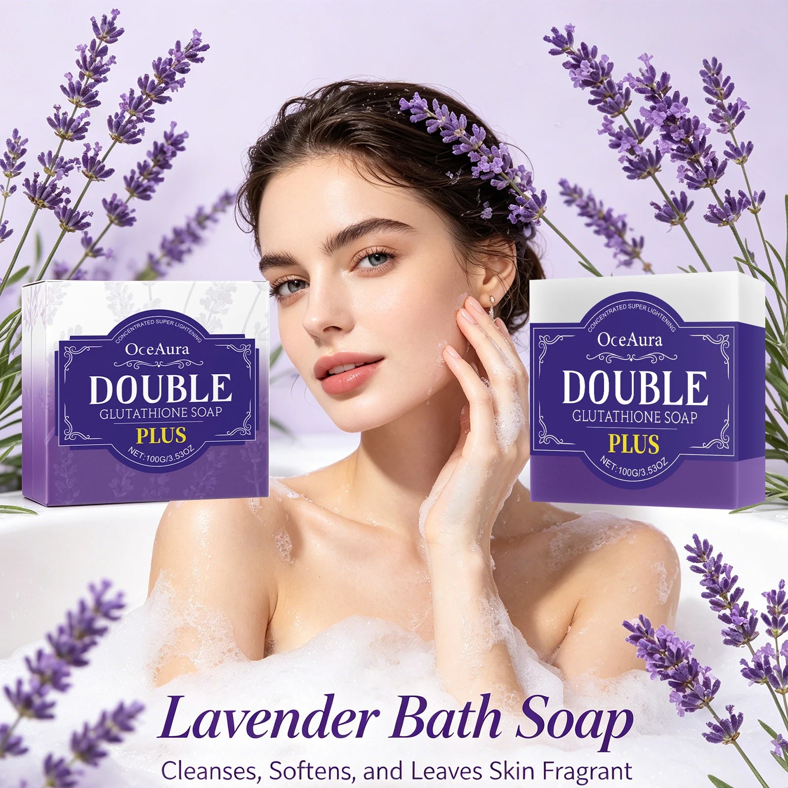 Lavender Cleansing Soap Bar Oil Control Skin Softener - 3
