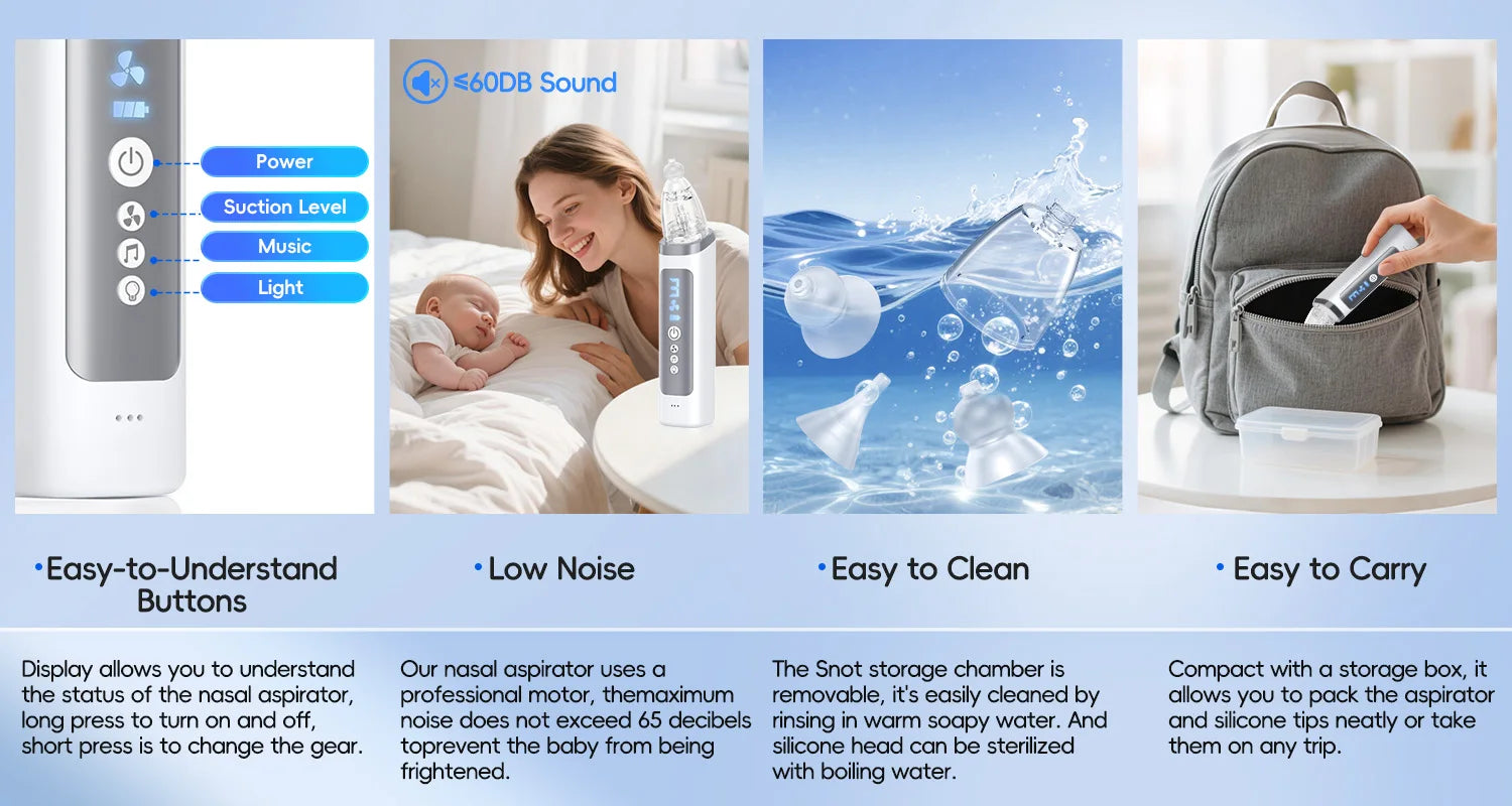 Electric Baby Nasal Aspirator Automatic Nose Cleaner Sucker - 11
