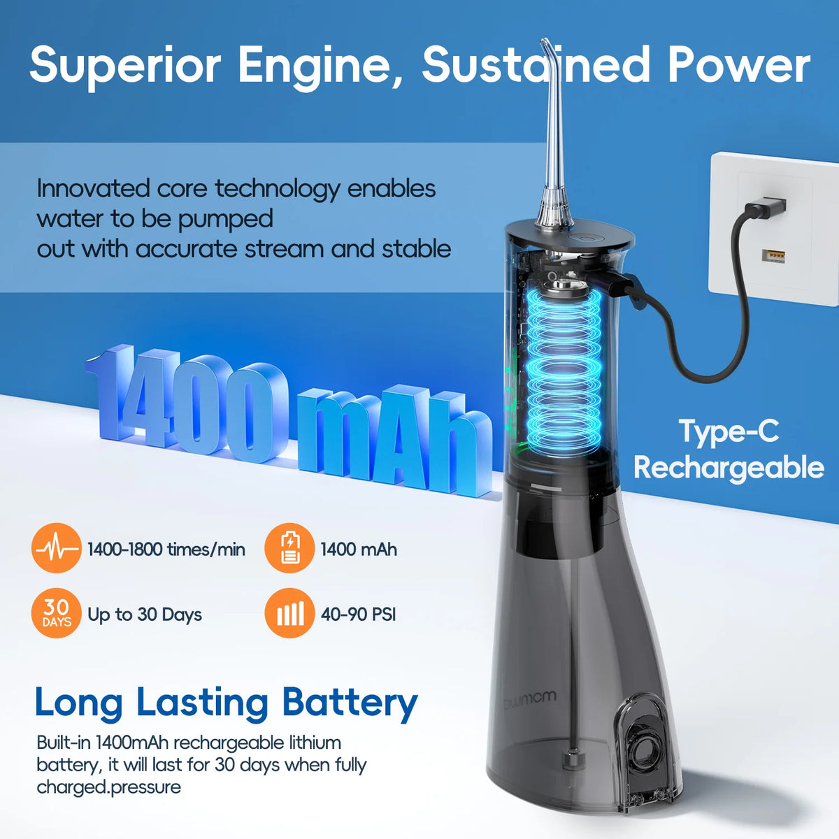 Electric Toothbrush & Water Flosser Oral Irrigator Kit