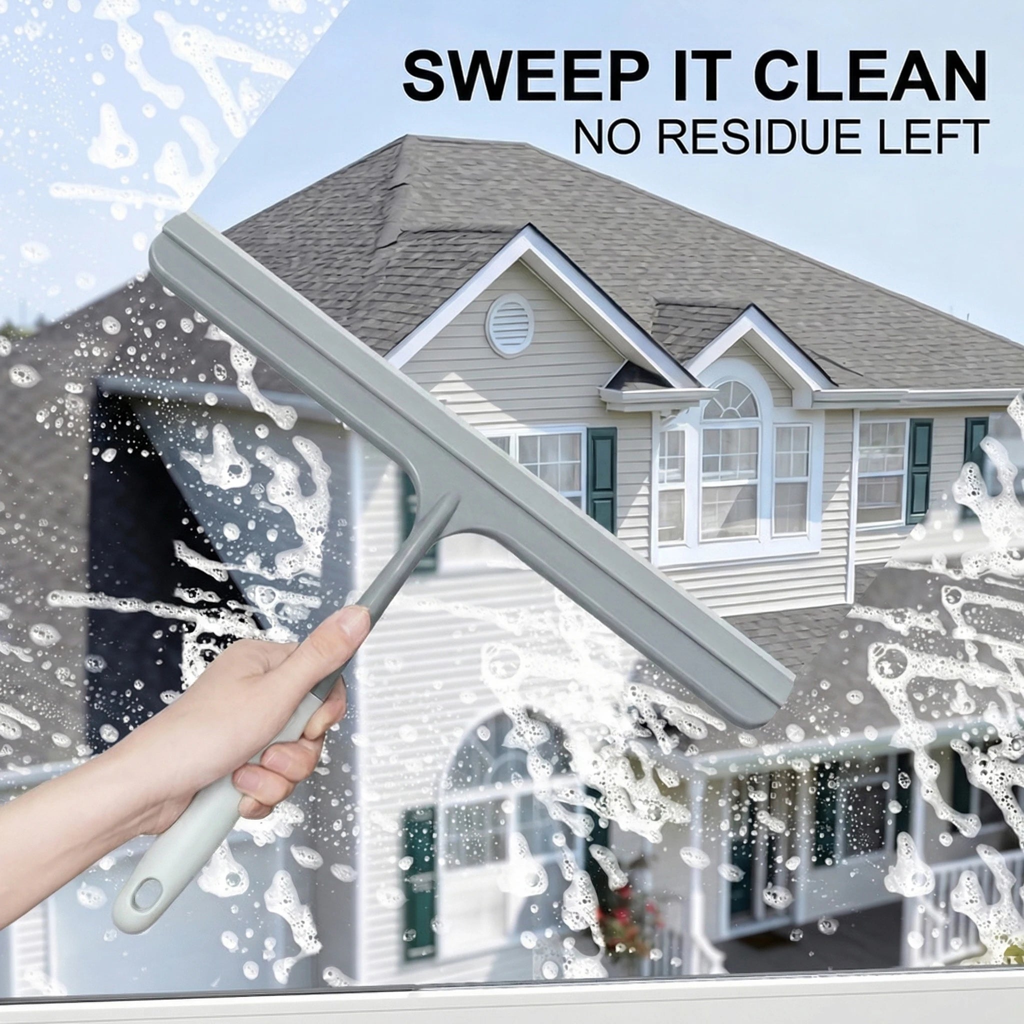 Silicone Squeegee Window Cleaner Multi-Purpose Glass Wiper Scraper Tool - 8