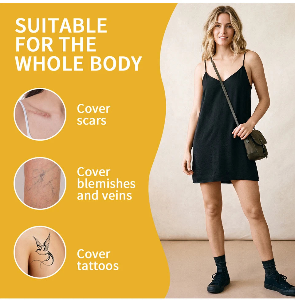 Waterproof Body Concealer Makeup For Tattoos Scars And Veins - 10