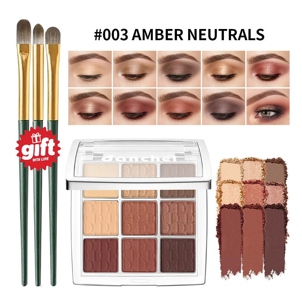 Danchel 9 Color Eyeshadow Palette Matte Shimmer Nude Smoky Eye Makeup