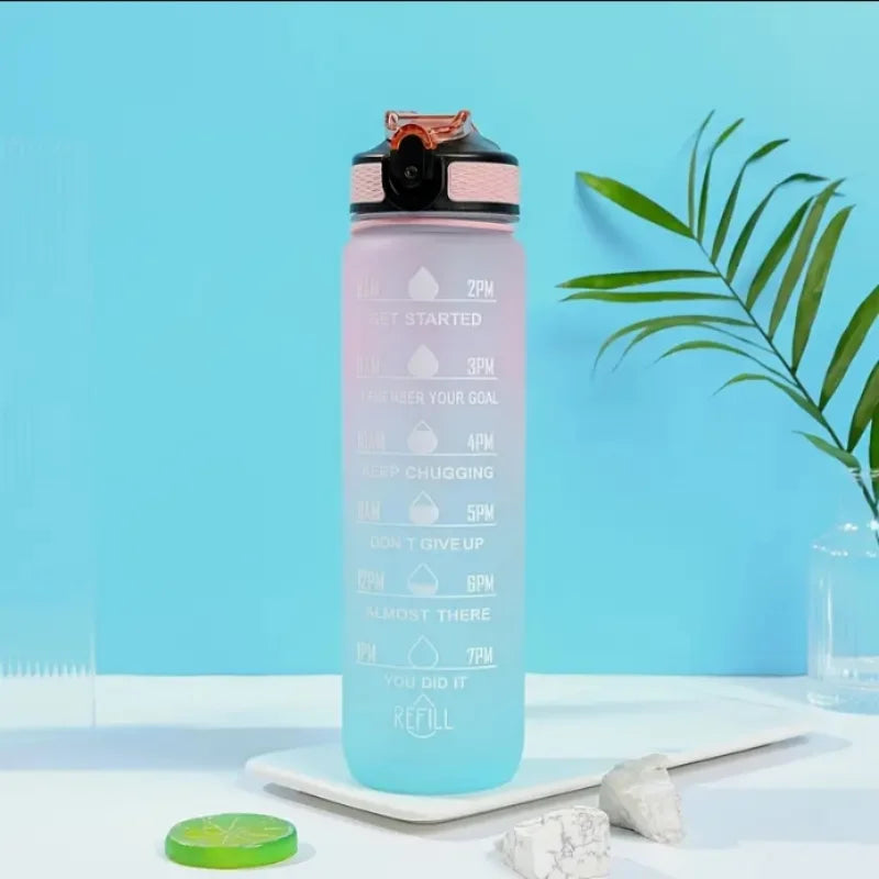 Gradient Sports Water Bottle with Time Marker and Straw Leakproof - 8