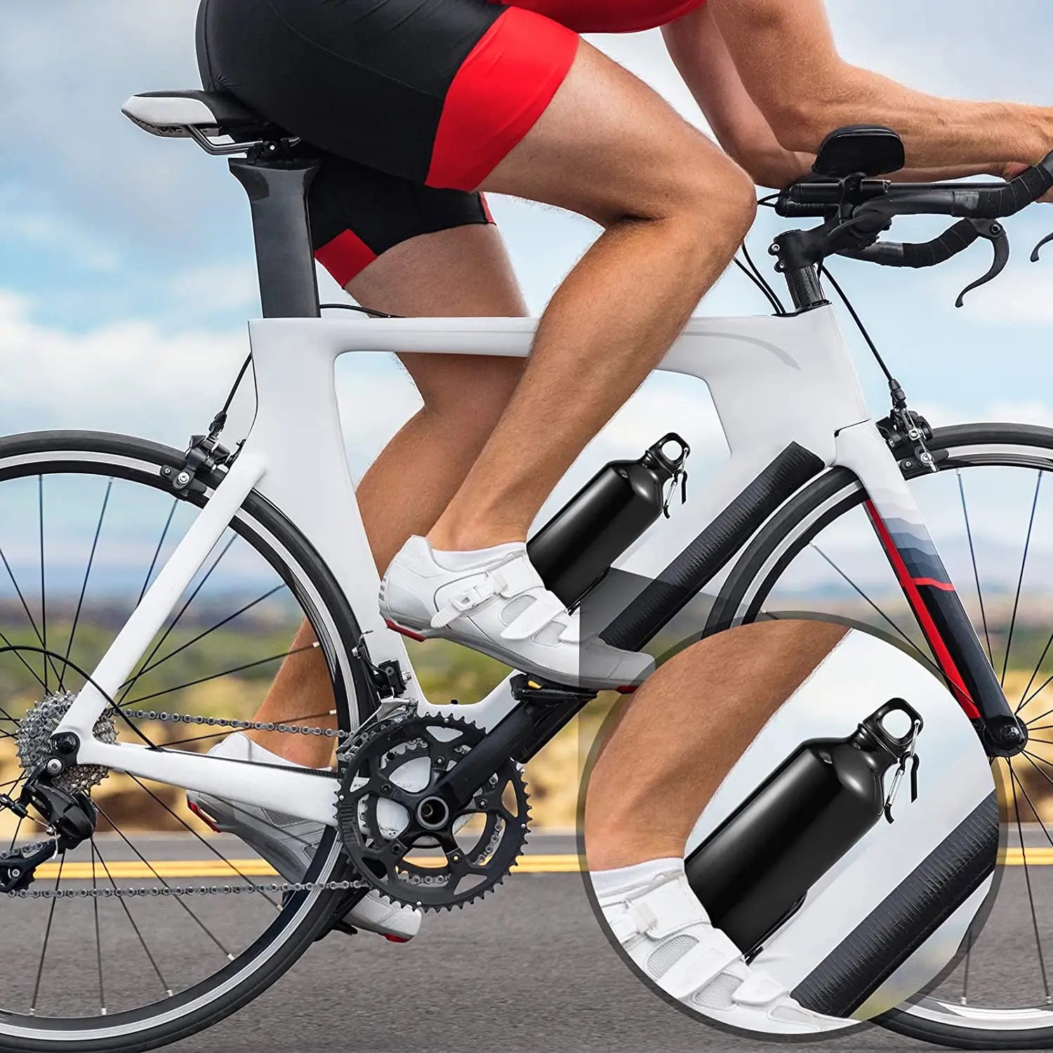 Lightweight Aluminum Sports Water Bottle 500ml Leakproof Cycling Kettle - 1