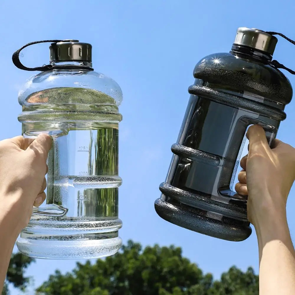 2L Large Sports Water Bottle Portable PETG Fitness Jug with Handle - 2