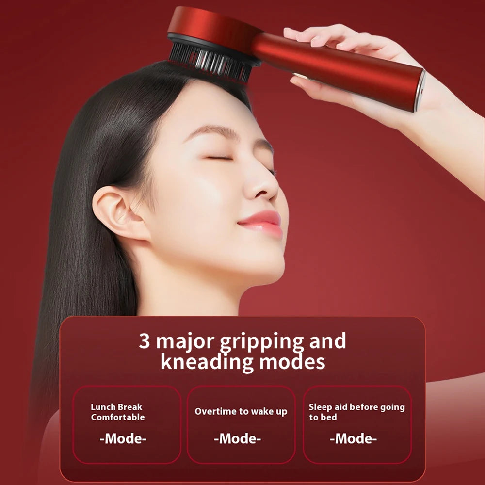 Electric Scalp Massager Hair Growth Oil Applicator Red Light Comb