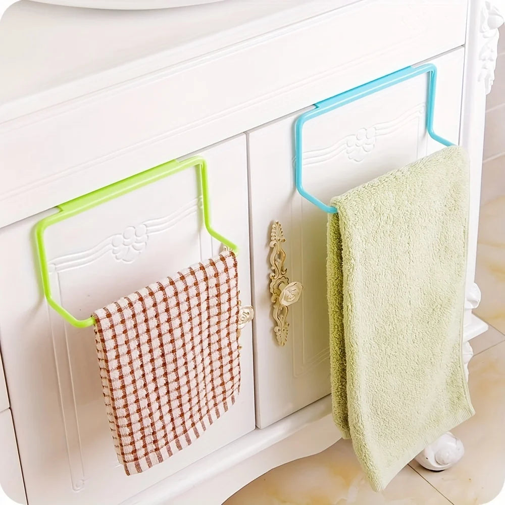 Over Cabinet Towel Rack No Drill Kitchen Rag Holder Storage Organizer