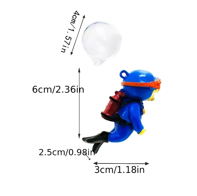 Floating Scuba Diver Aquarium Decoration Fish Tank Landscaping Ornament