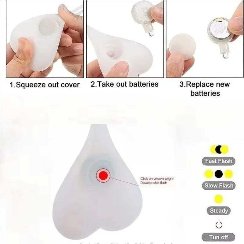 Creative Heart LED Bike Tail Light Waterproof Cycling Safety Warning Lamp - 3
