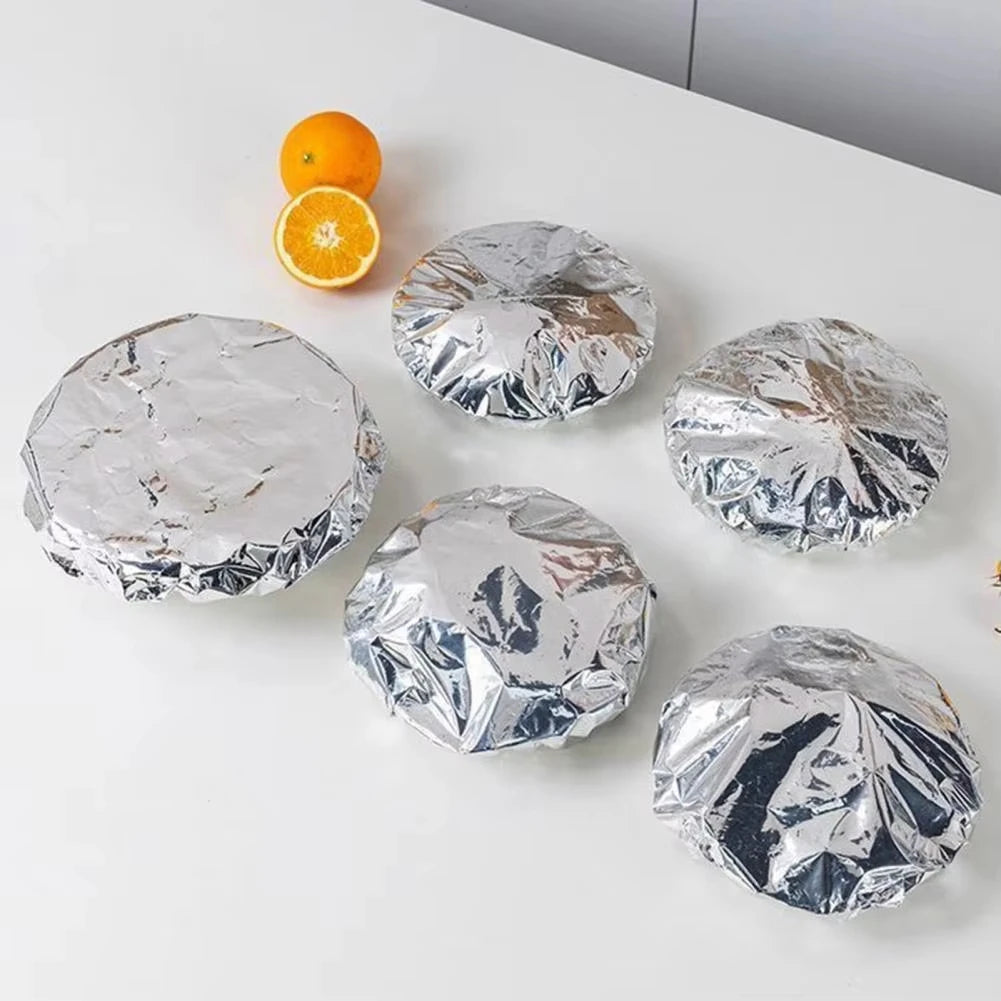 Reusable Aluminum Foil Bowl Covers Food Storage Wraps for Oven Picnic - 9