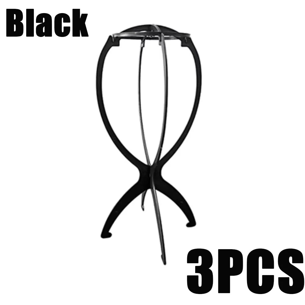 Portable Folding Wig Stand Hat Display Holder for Styling and Travel