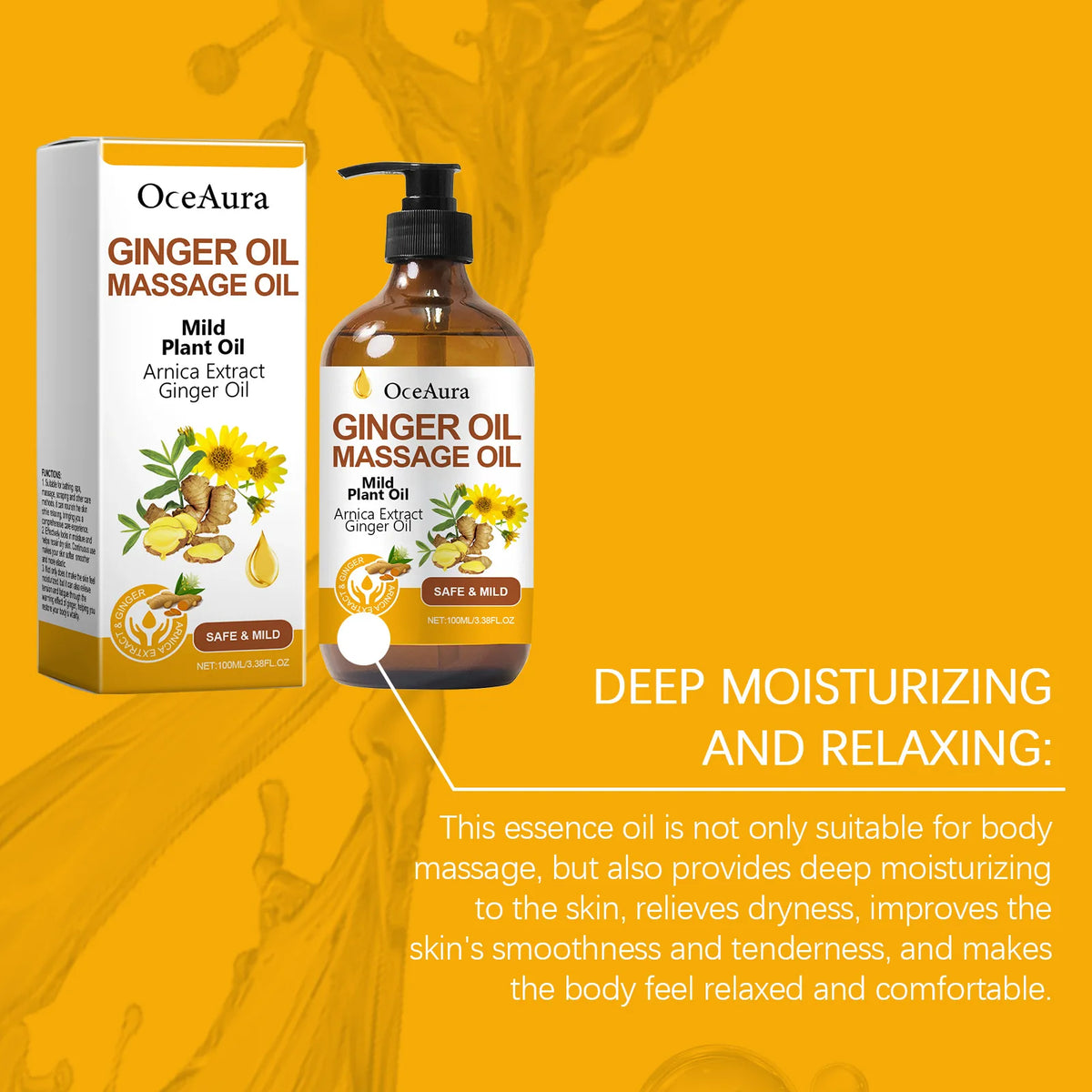 Ginger Massage Oil Body Relaxing Essential Oil