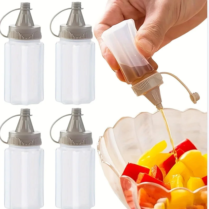 Mini Sauce Squeeze Bottles Portable Salad Dressing Containers Set - 7