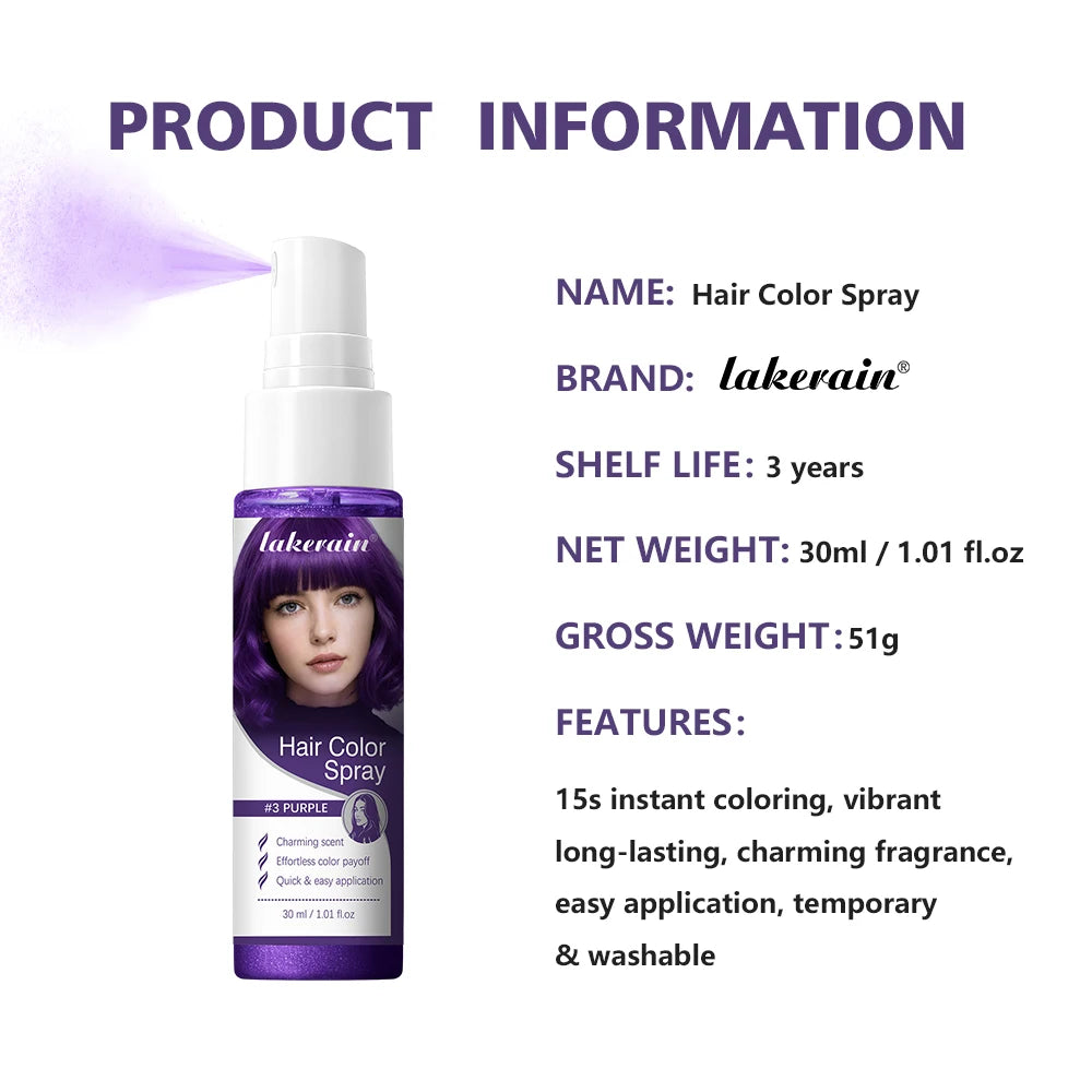 Temporary Hair Color Spray Washable DIY Dye - 16