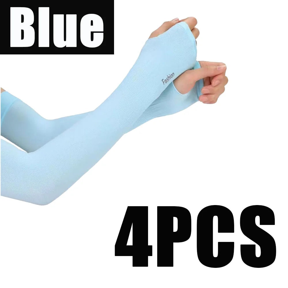 UV Protection Arm Sleeves Cooling Sunblock Covers for Sports Cycling