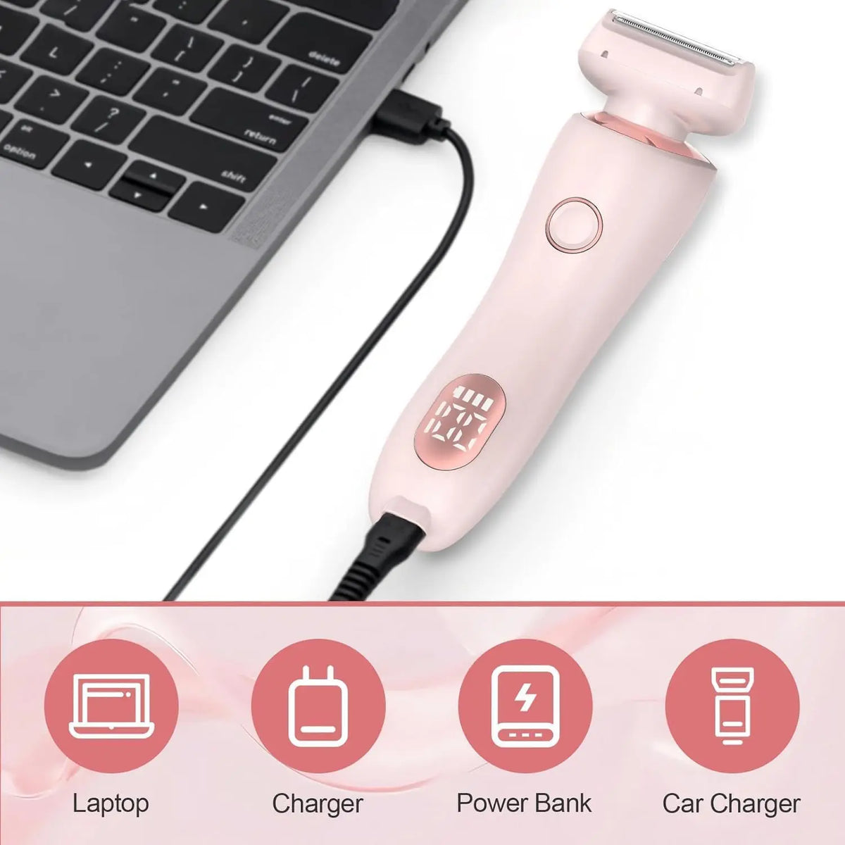 2 in 1 Women Electric Shaver Dual Head Bikini Trimmer Hair Remover