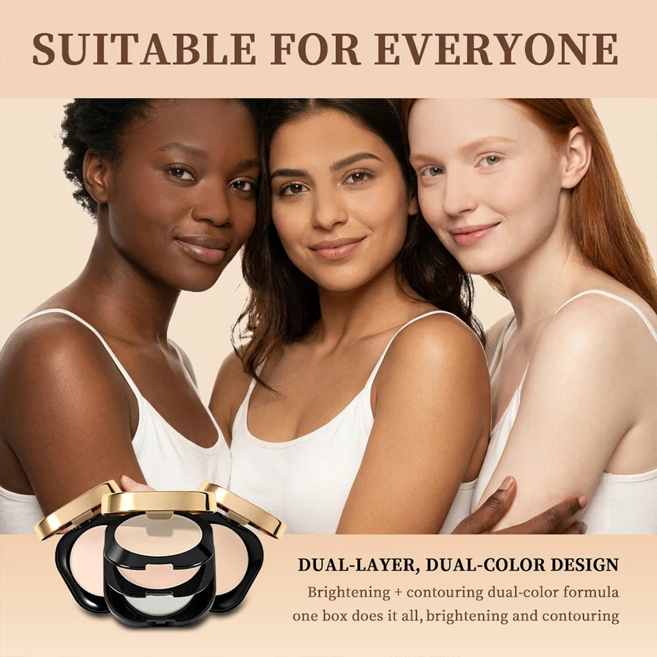 Double Layer Pressed Powder Oil Control Matte Setting Powder Makeup