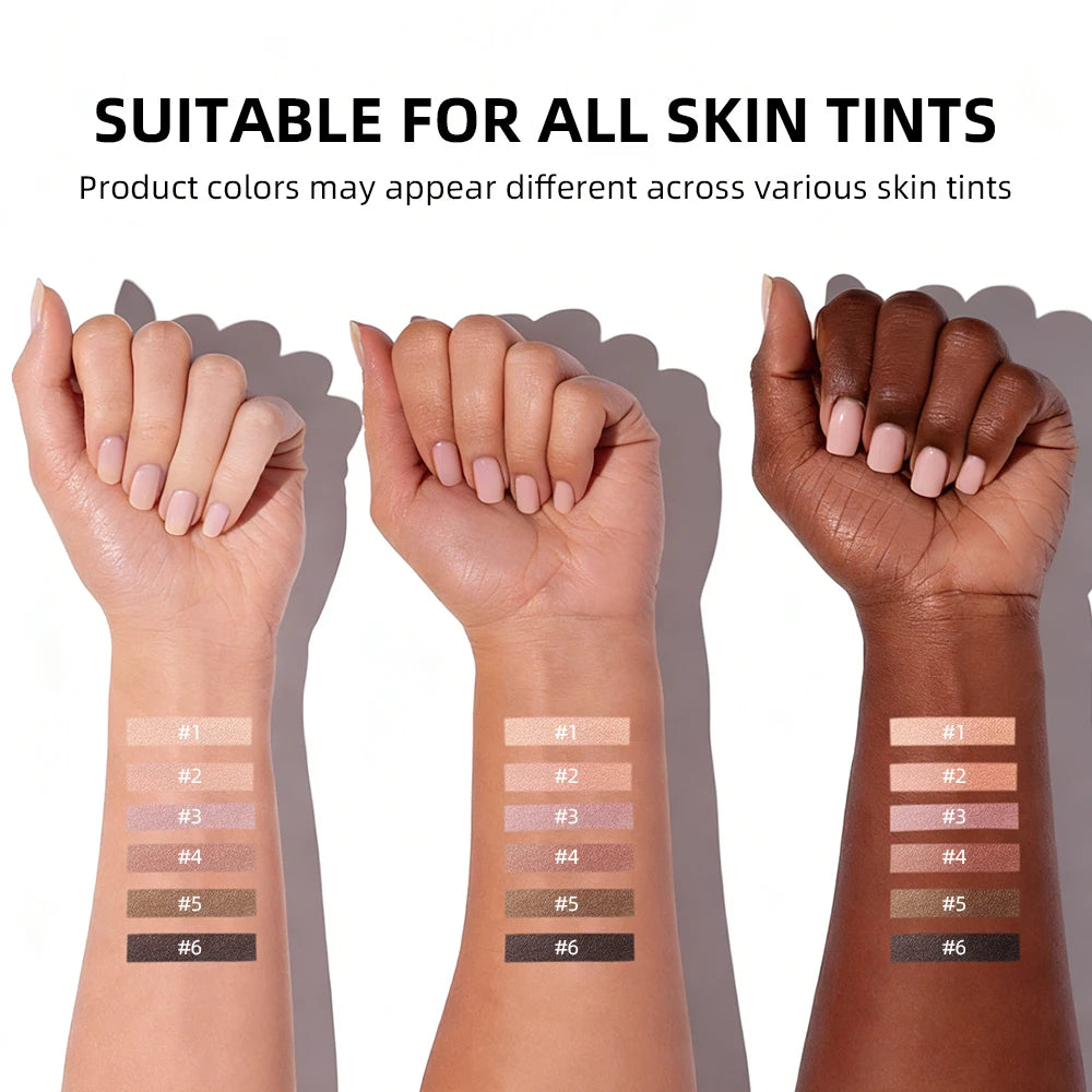 6-Color Eyeshadow Palette Matte Neutral Nude Blendable Eye Makeup - 6