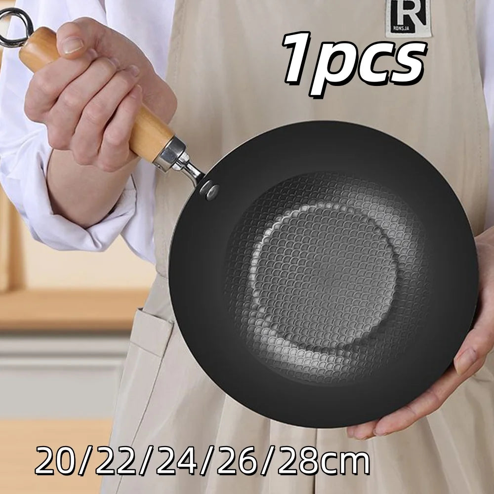 Non Stick Frying Pan Iron Wok Induction Kitchen Cooking Skillet Pan