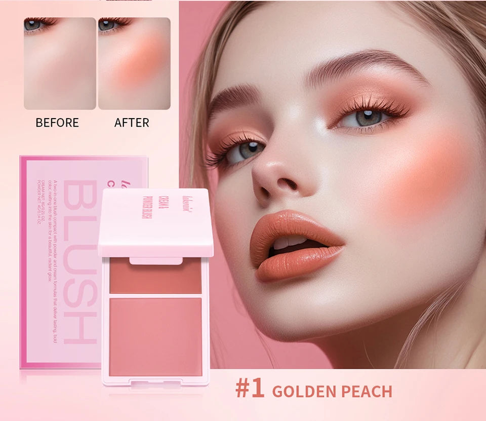 Lakerain 2 in 1 Cream and Powder Blush Makeup Palette