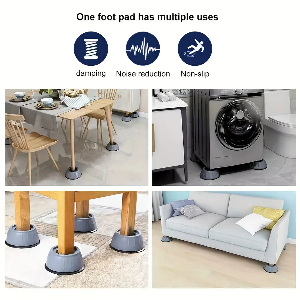12PCS Anti Vibration Pads Washing Machine Feet Stabilizer Raiser Mat