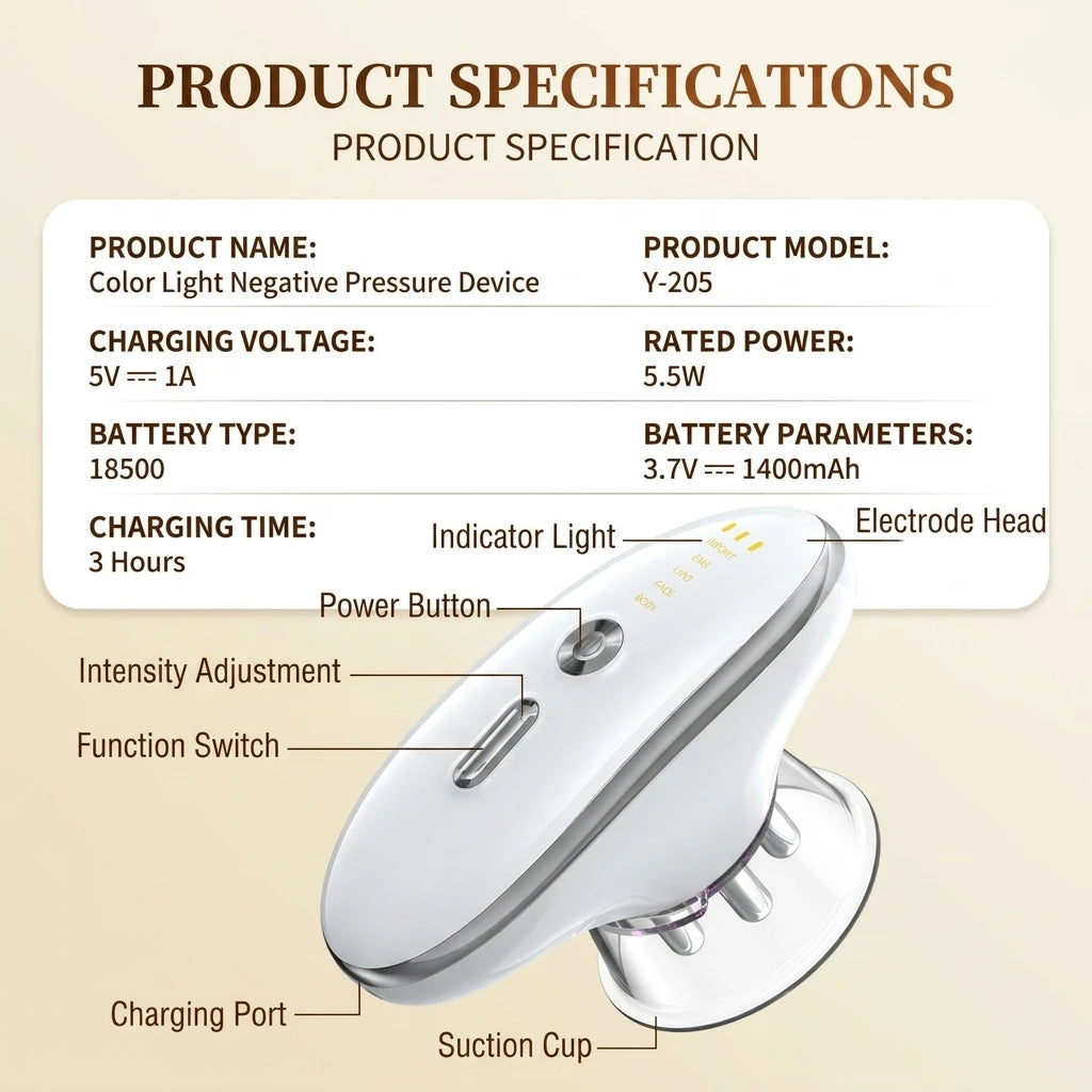 Body and Face Sculpting Microcurrent Anti Cellulite Massager Tool