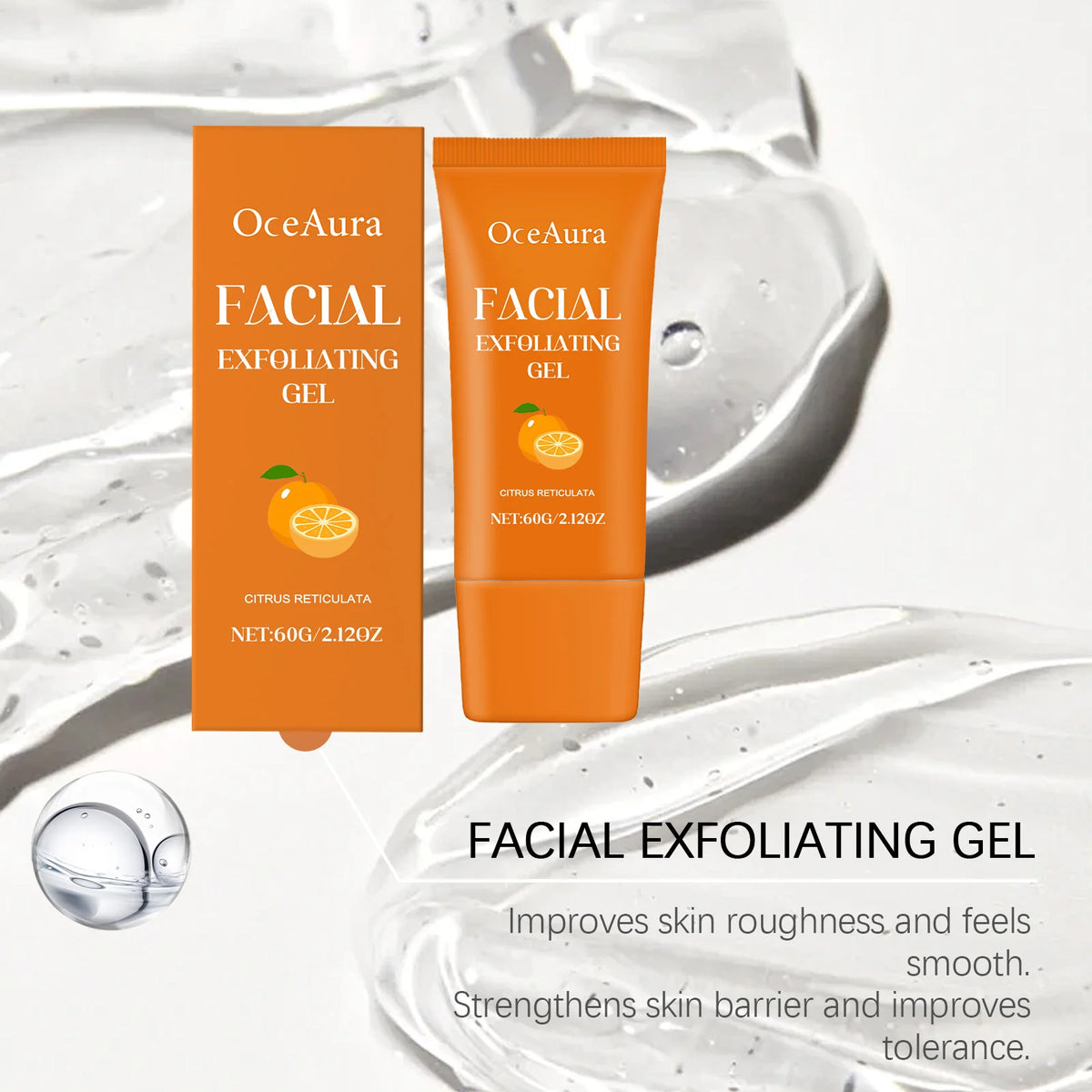 Orange Exfoliating Gel Facial Cleanser & Brightening Scrub