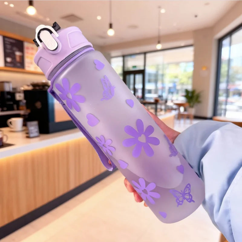 750ml Matte Sport Water Bottle with Straw Leakproof Gym Cup - 3