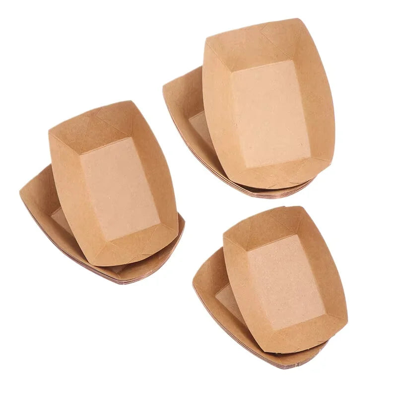 Disposable Kraft Paper Food Boats Snack Trays for Parties and Events - 7