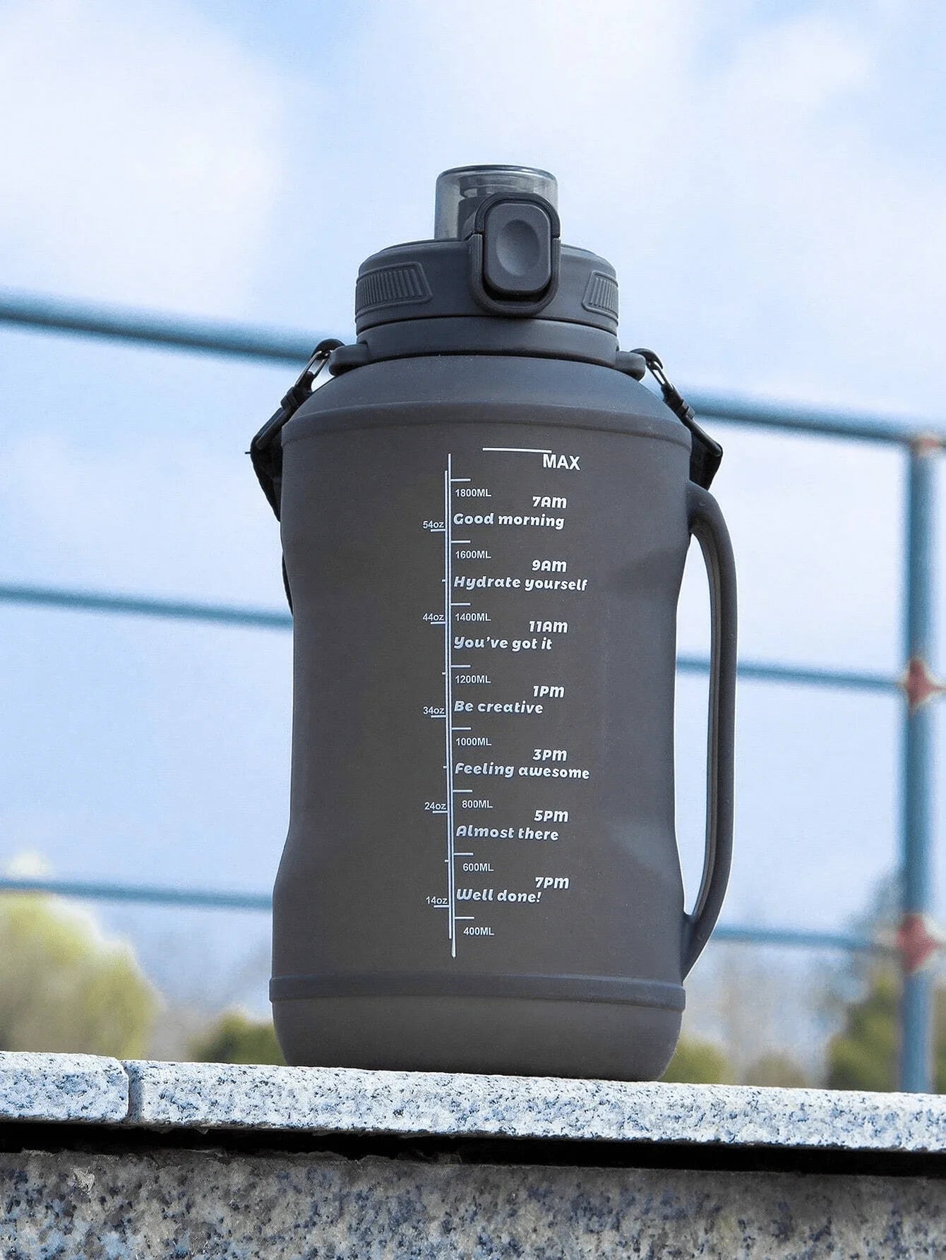 2L Collapsible Water Bottle Large Silicone Sports Jug with Straw Handle - 2