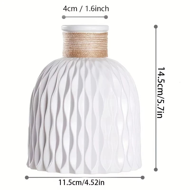 Modern Nordic Rope Plastic Flower Vase Decorative Desktop Ornament