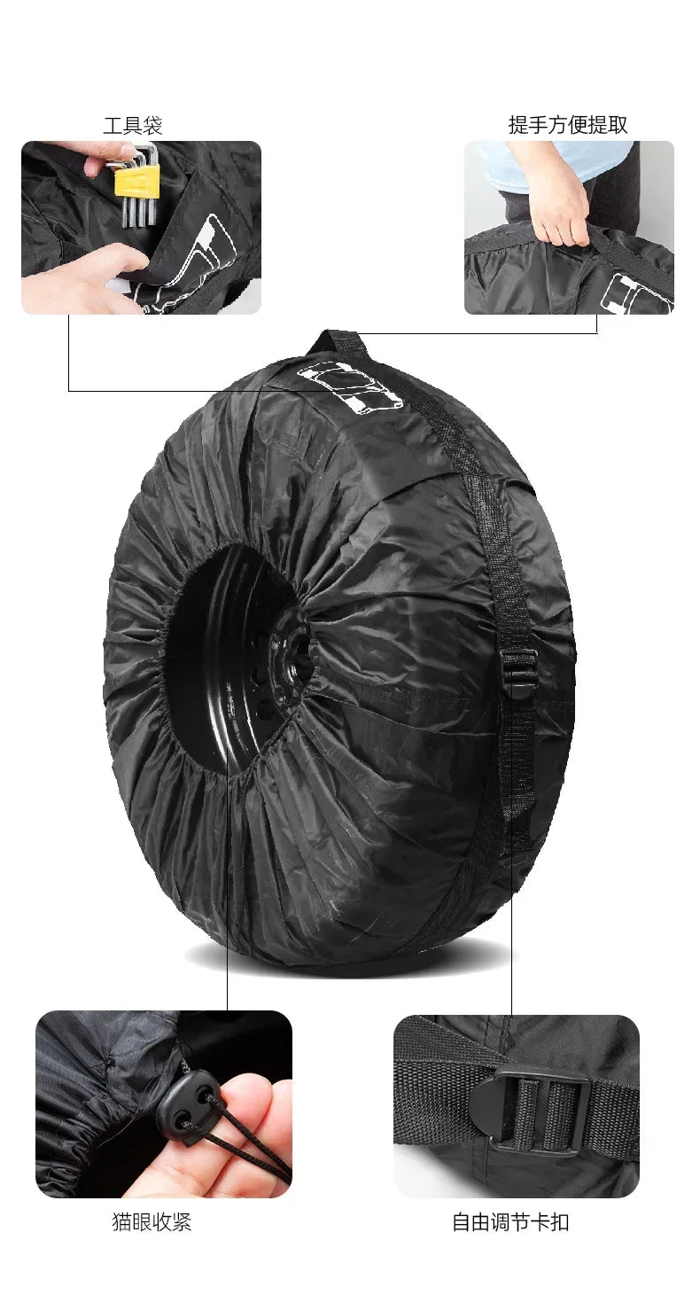 Universal Car Spare Tire Cover Waterproof Dustproof Storage Protector - 12