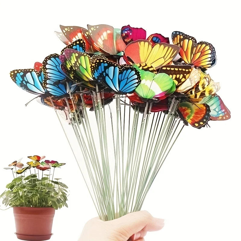 3D Artificial Butterfly Garden Stakes Waterproof Plant Pot Decorations