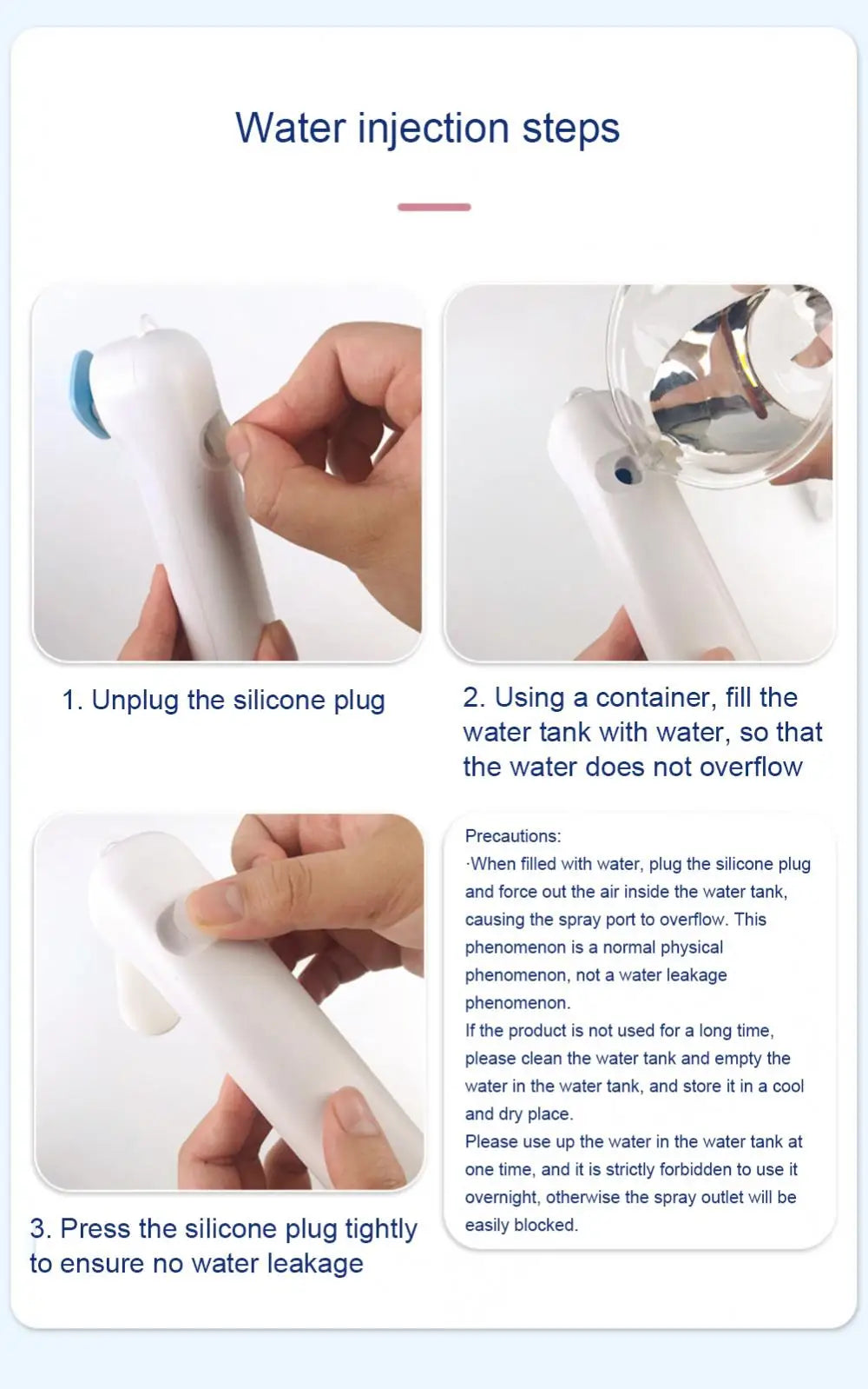 Portable 2-in-1 Handheld Mist Fan USB Rechargeable Cooling Face Steamer - 15