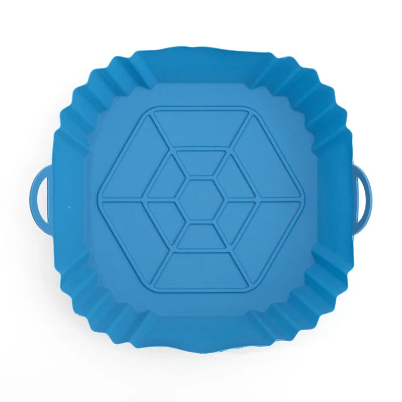 Square Silicone Air Fryer Liner Reusable Baking Pot Tray Basket