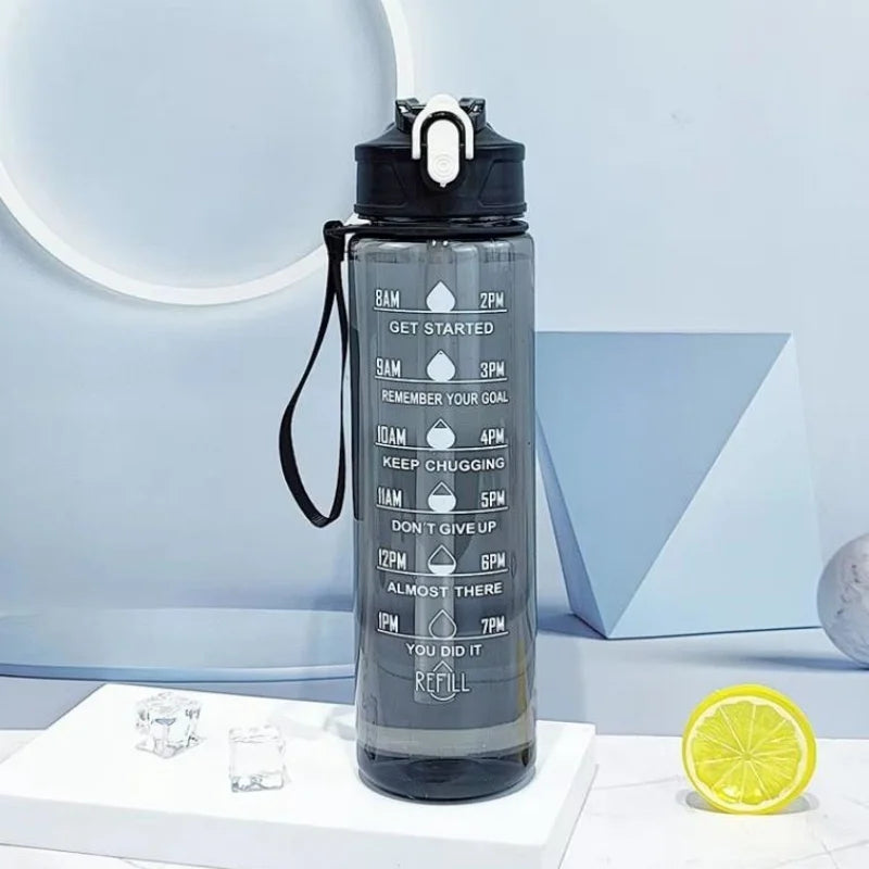 900ml Motivational Water Bottle with Straw Leak Proof Sports Mug