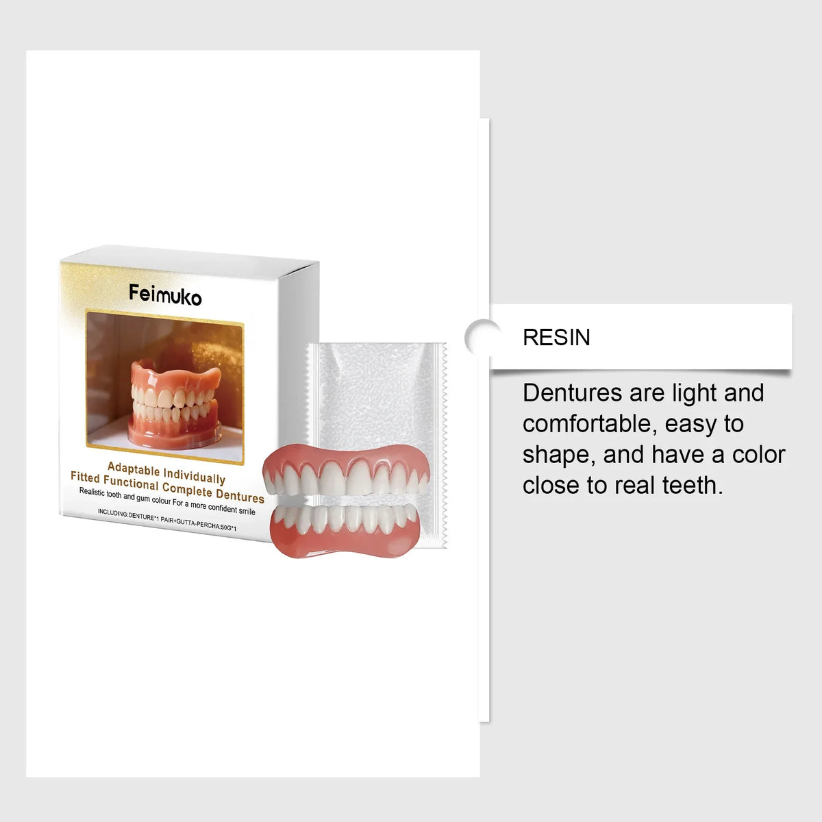 Denture Silicone Kit Soft Liners Upper And Lower Teeth Set