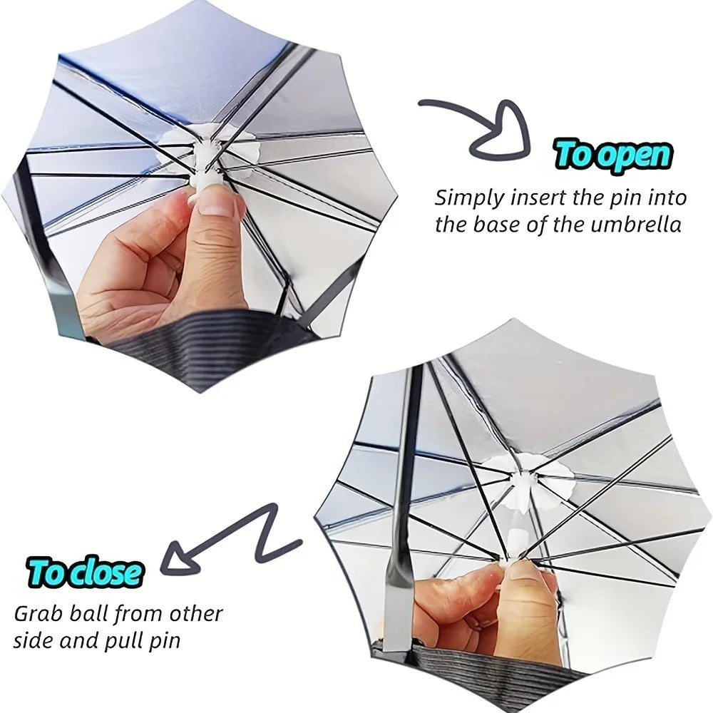 Hands Free Umbrella Hat Sun Rain Protection Headgear for Outdoor Fishing - 10